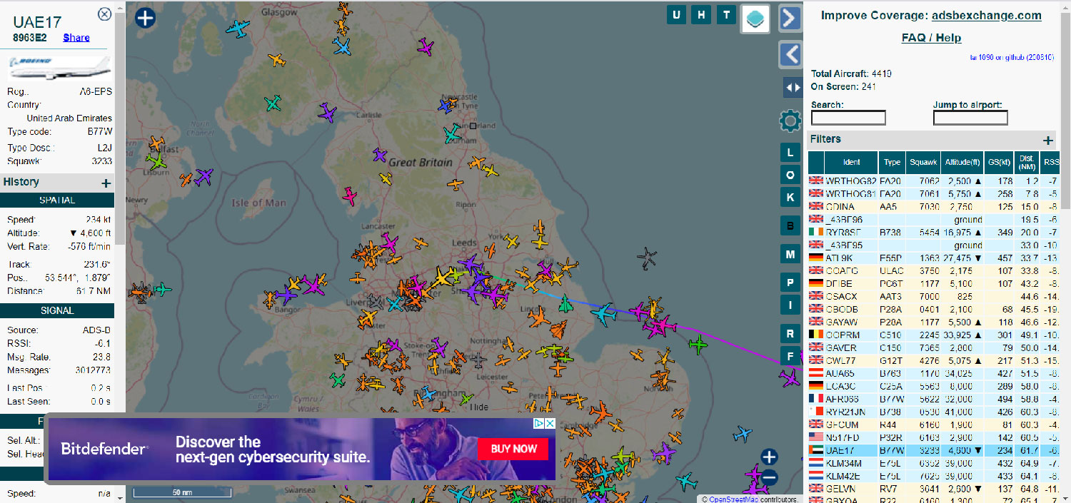 tracking a plane with blocked tail number by planeplotter