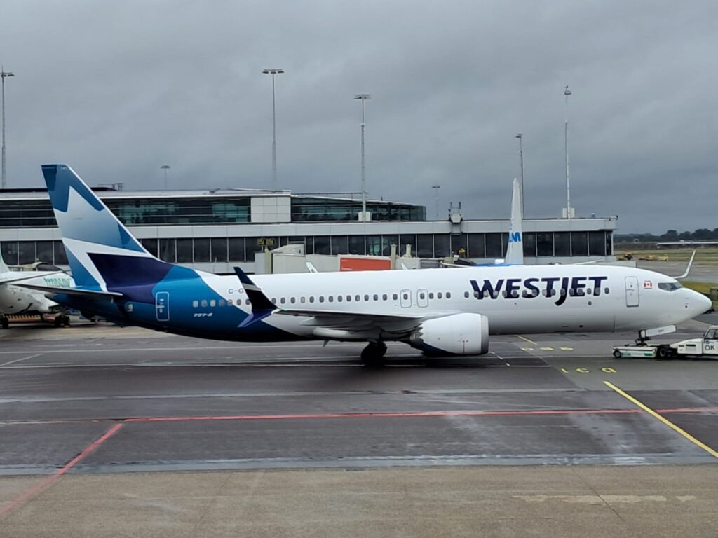 WestJet 737 MAX at Amsterdam